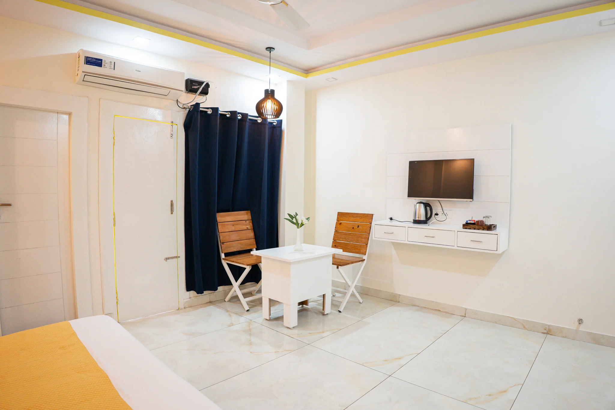 Premium Room at Trippme Rishikesh with king bed, balcony, and air conditioning — 400 sq ft, sleeps up to 4